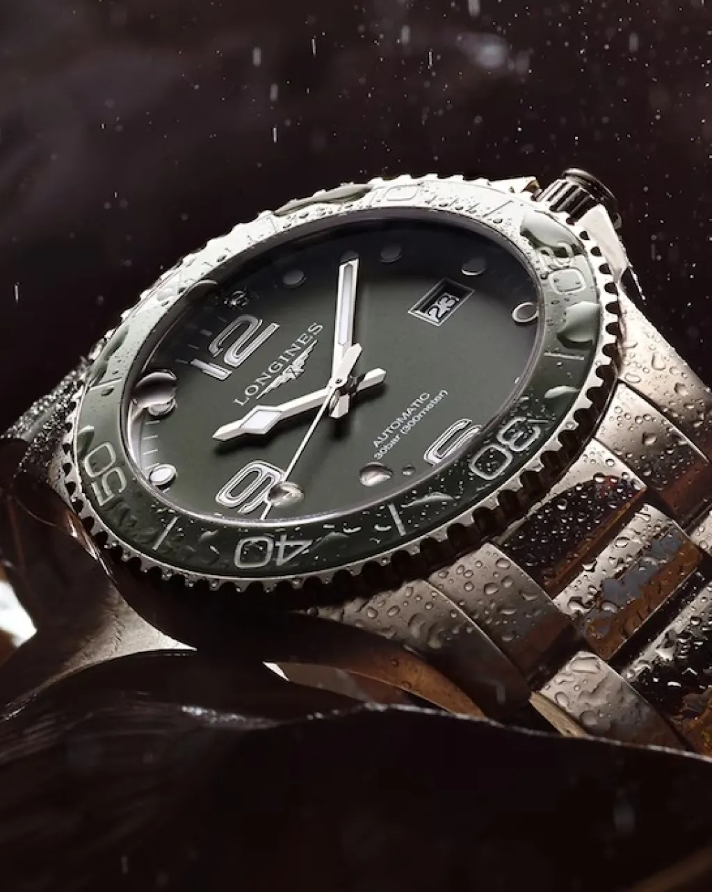 Fashion HydroConquest grønn skive 41 mm Dykkerklokker | Til Han