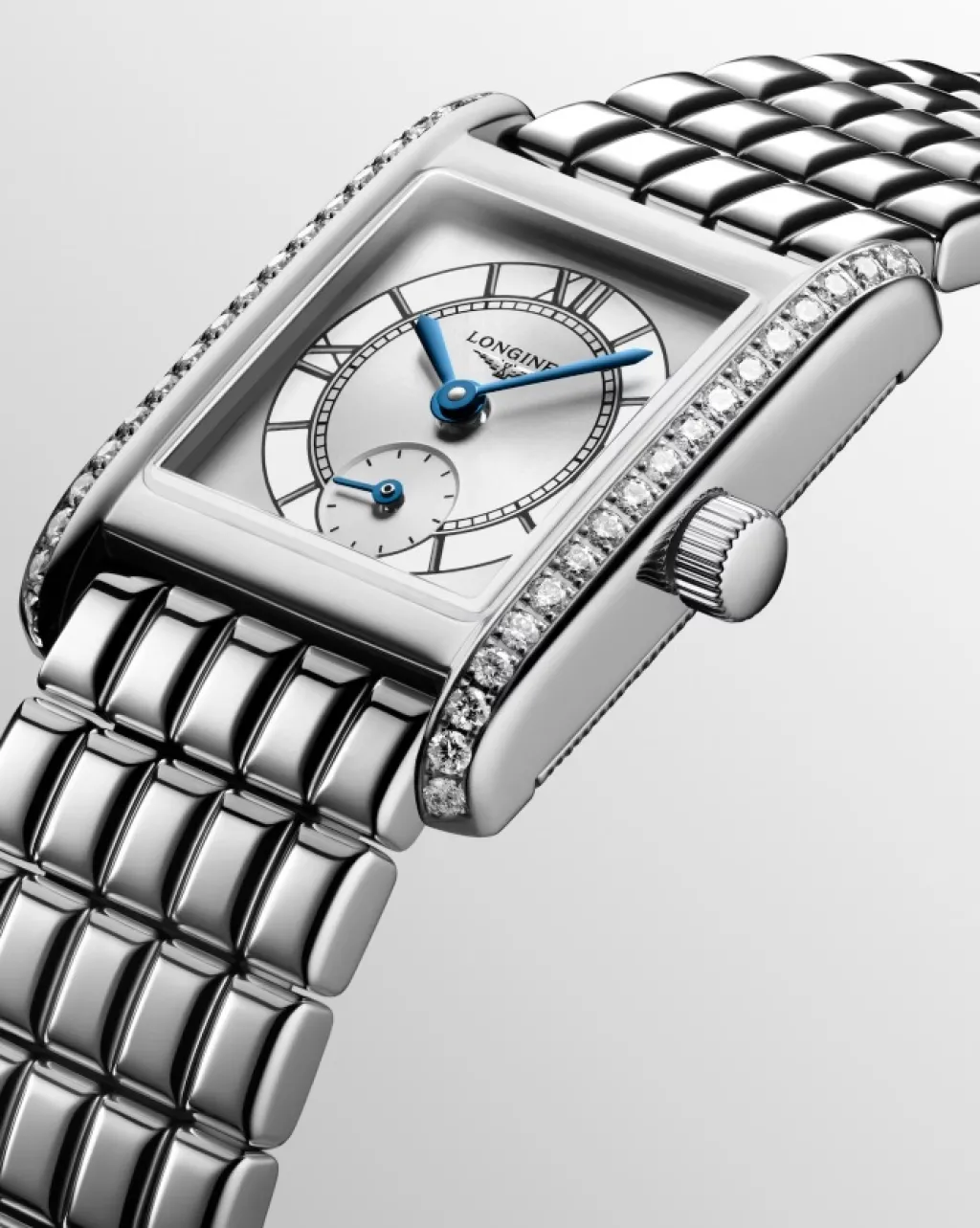 Clearance Mini DolceVita sølv skive og diamanter 21,50 mm x 29,00 mm Klokker Med Diamanter | Til Henne