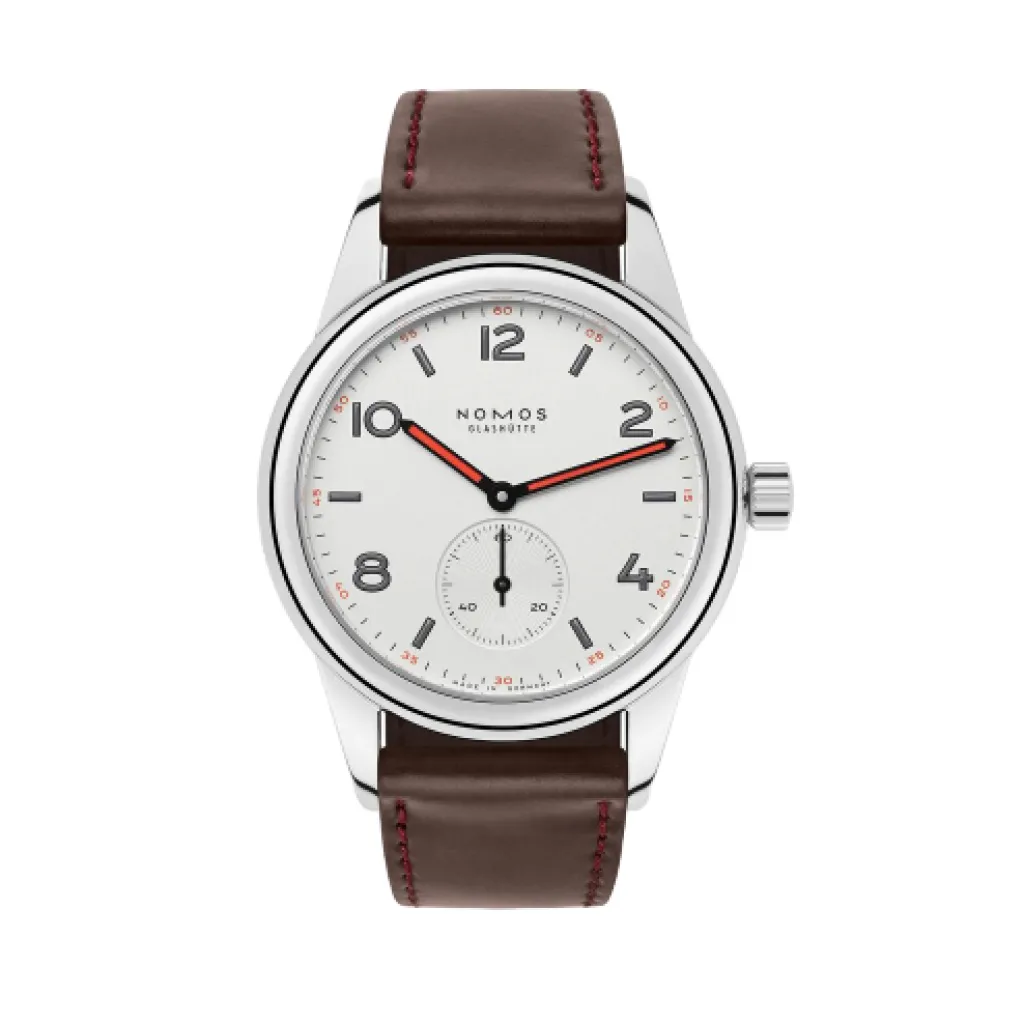 Outlet Nomos Glashütte Club Glass Back 36mm hvit skive Til Han