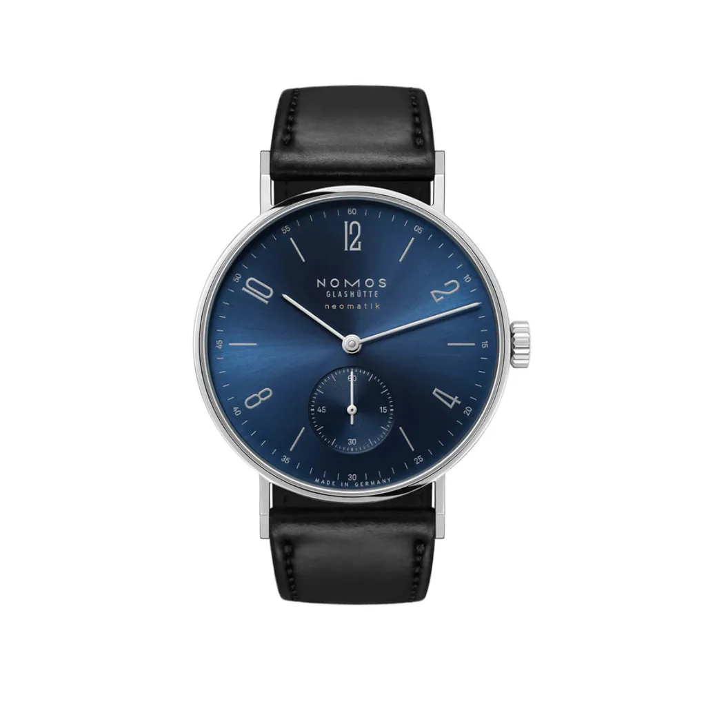 New NOMOS Glashütte Tangente neomatik blå skive med gull 35 mm Til Henne