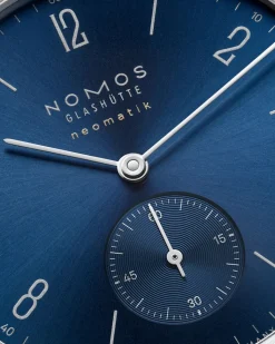 New NOMOS Glashütte Tangente neomatik blå skive med gull 35 mm Til Henne