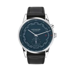 Best NOMOS Glashütte Zürich World Time Midnight Blue 39,9 mm Til Han