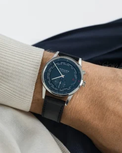 Best NOMOS Glashütte Zürich World Time Midnight Blue 39,9 mm Til Han