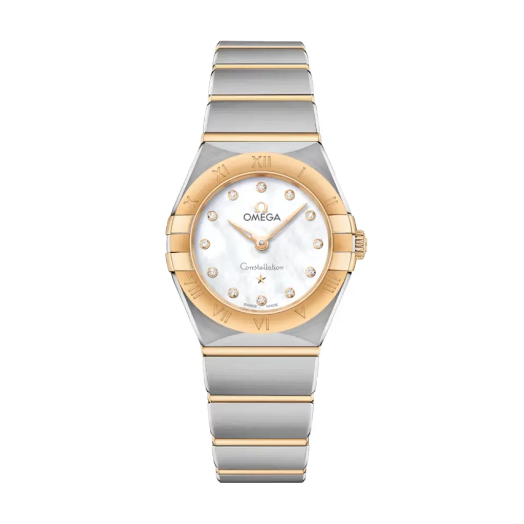 Best Constellation Quartz 25 mm stål og gult gull Klokker Med Diamanter | Til Henne