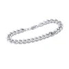 New Panserarmbånd rund i rhodinert sølv 19 cm Armbånd