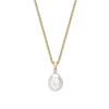 Best Perleanheng i gult gull med diamant 0,05 ct Halssmykker