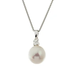 Best Perleanheng med 0,10 ct. diamant Halssmykker