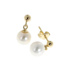 Clearance Perleøredobber i gull 6 mm Ørepynt
