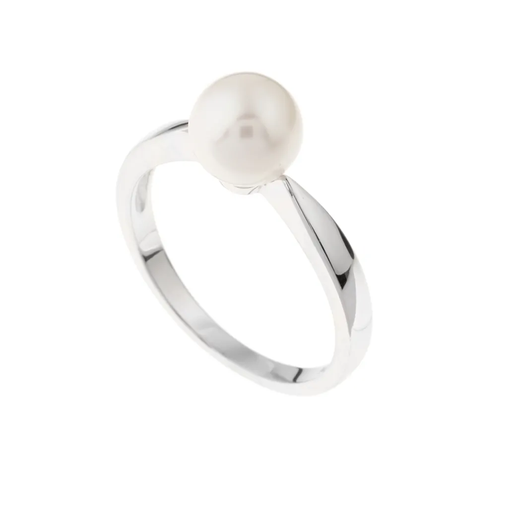 Discount Perlering hvitt gull 7-7,5 mm Ringer