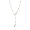 Discount Perlesmykke i hvitt gull med diamantdetaljer 0,38 ct Halssmykker