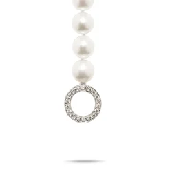 Discount Perlesmykke i hvitt gull med diamantdetaljer 0,38 ct Halssmykker