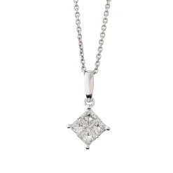 Discount Princess cut anheng 0,52ct Halssmykker
