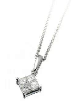 Discount Princess cut anheng 0,52ct Halssmykker