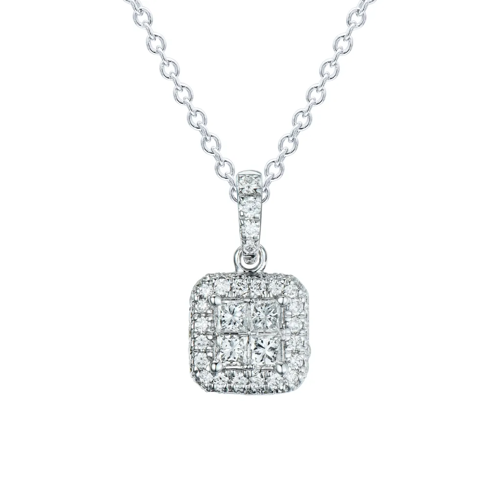 New Princess cut diamantanheng 0,40 ct Halssmykker