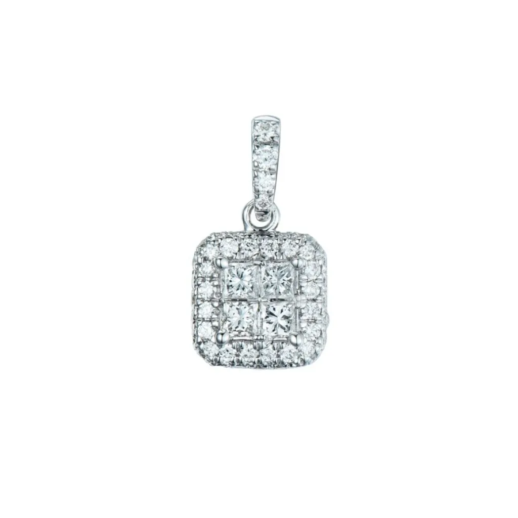 New Princess cut diamantanheng 0,40 ct Halssmykker