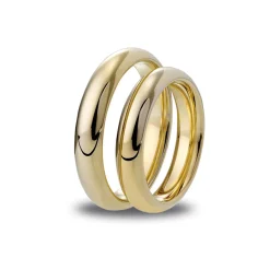 Sale Promise giftering 4 mm gult gull buet/komfort fasong Ringer