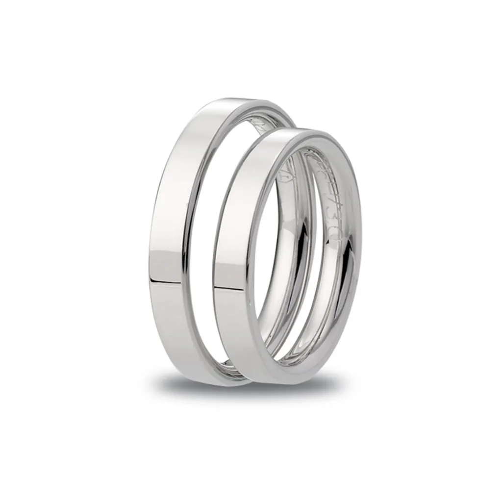 New Promise giftering hvitt gull flat komfort 3 mm Ringer