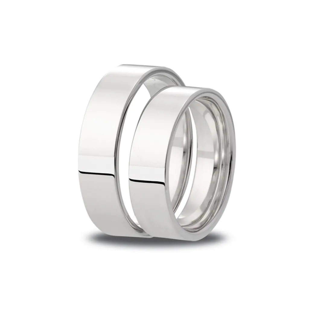 Sale Promise giftering i hvitt gull 5 mm flat Ringer