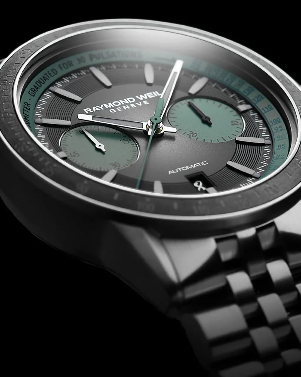 Best Raymod Weil Freelancer svart og turkis 43,5 mm Til Han