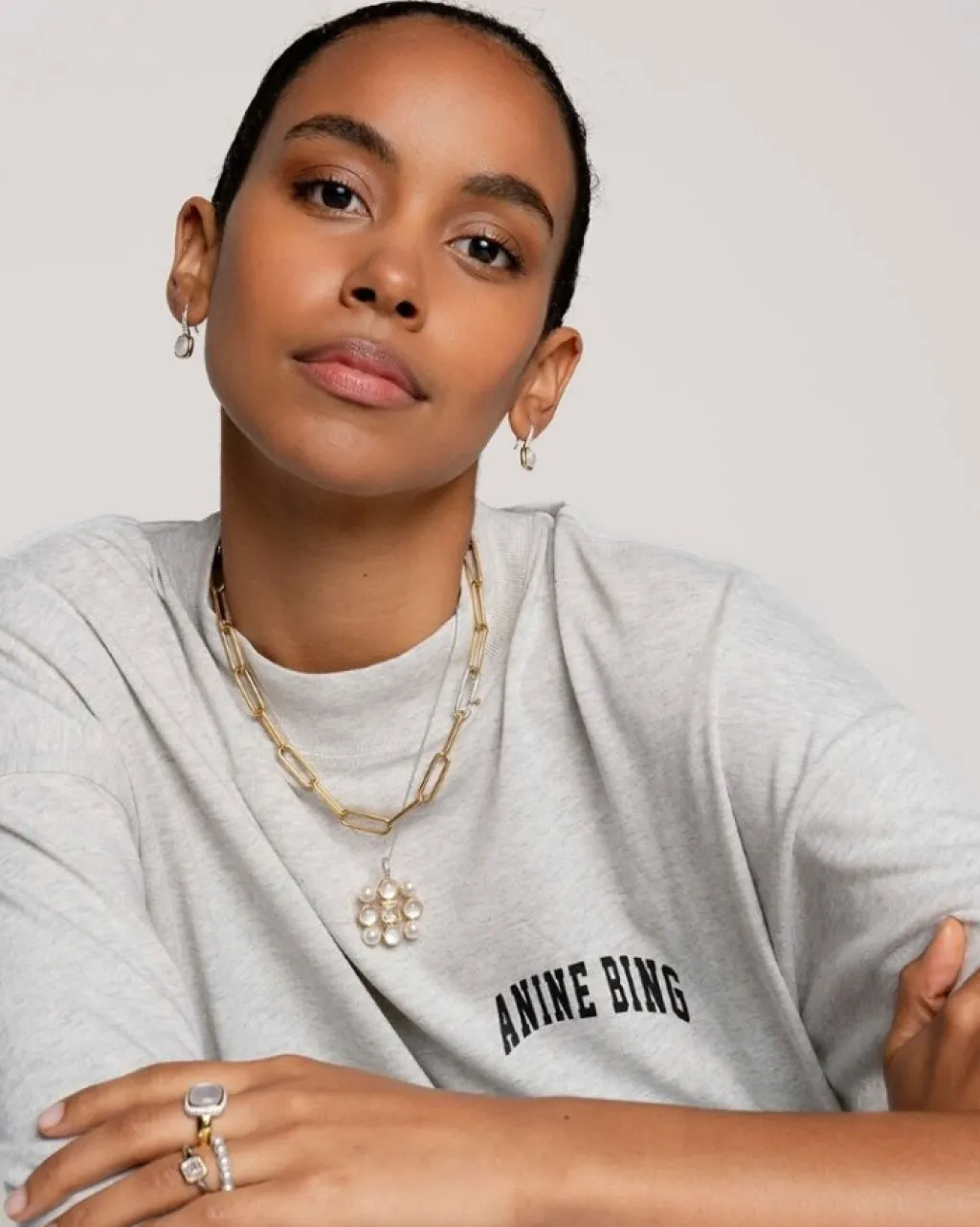 Fashion Ørepynt fra med perlemor og cubic zirkonia Ørepynt