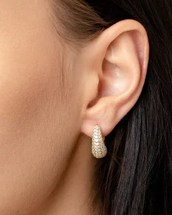 Fashion Øreringer i sølv forgylt med cubic zirkonia Ørepynt