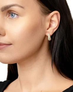 Fashion Øreringer i sølv forgylt med cubic zirkonia Ørepynt