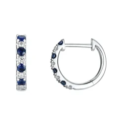 Outlet Øreringer med diamanter og blå safirer Ørepynt