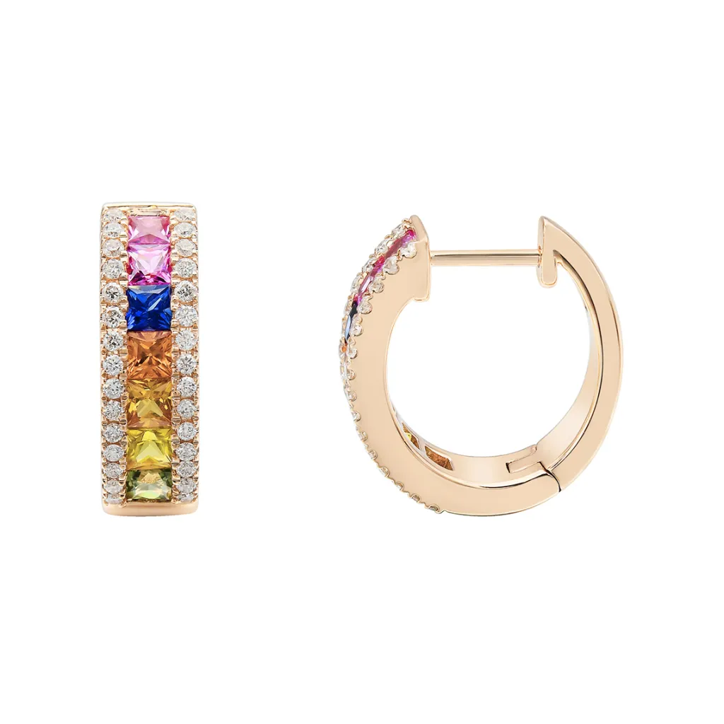 Clearance Øreringer med multicolor safirer 0,32 ct Ørepynt