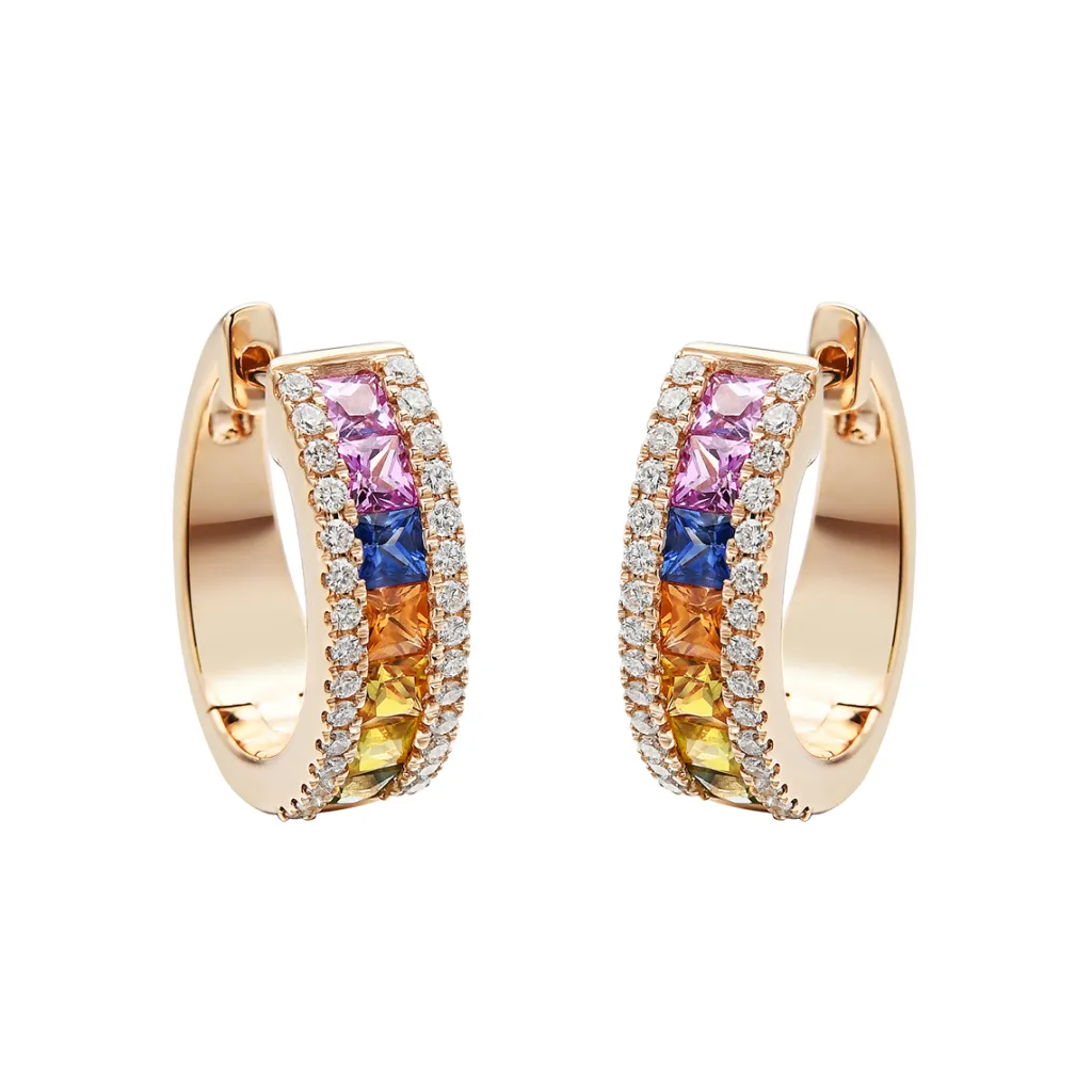 Clearance Øreringer med multicolor safirer 0,32 ct Ørepynt