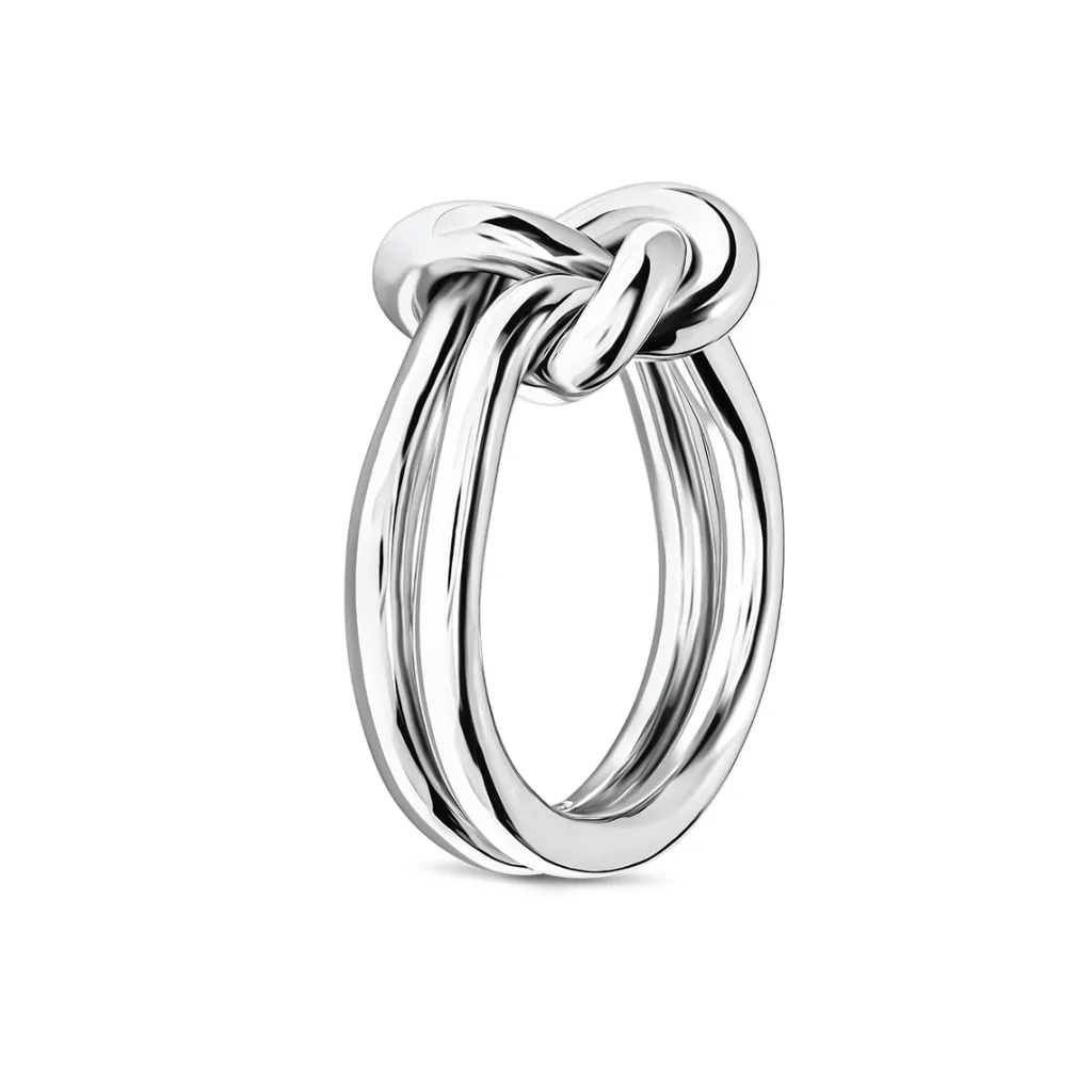 Discount Rhodinert sølv ring med knute Ringer