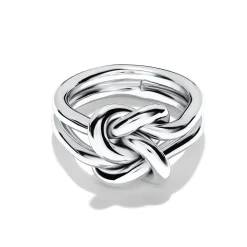 Discount Rhodinert sølv ring med knute Ringer