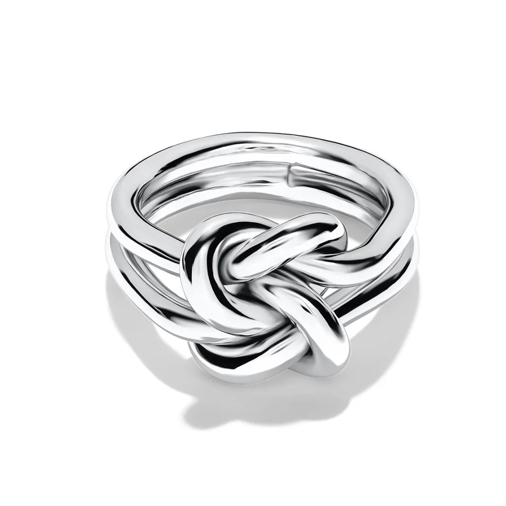 Discount Rhodinert sølv ring med knute Ringer