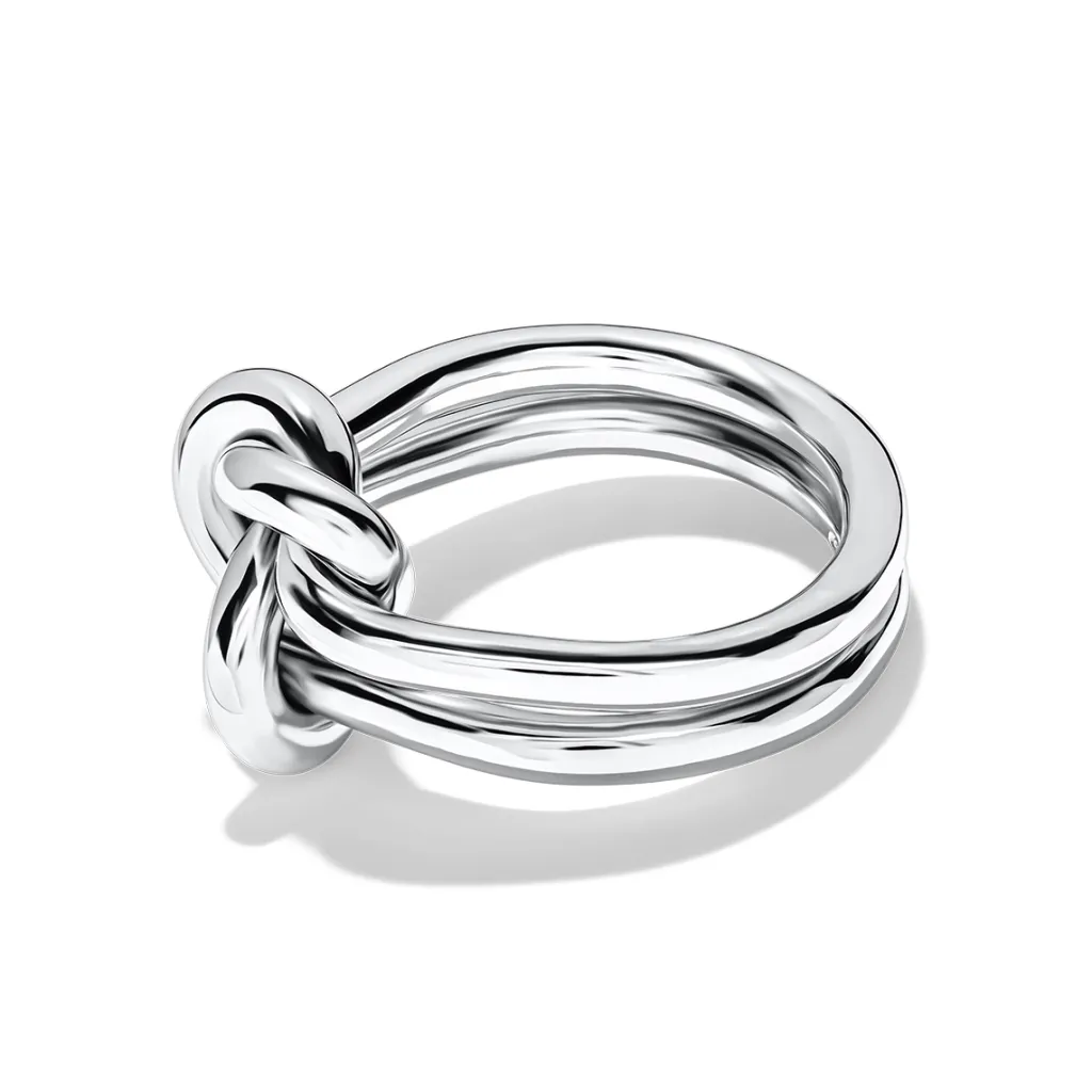 Discount Rhodinert sølv ring med knute Ringer