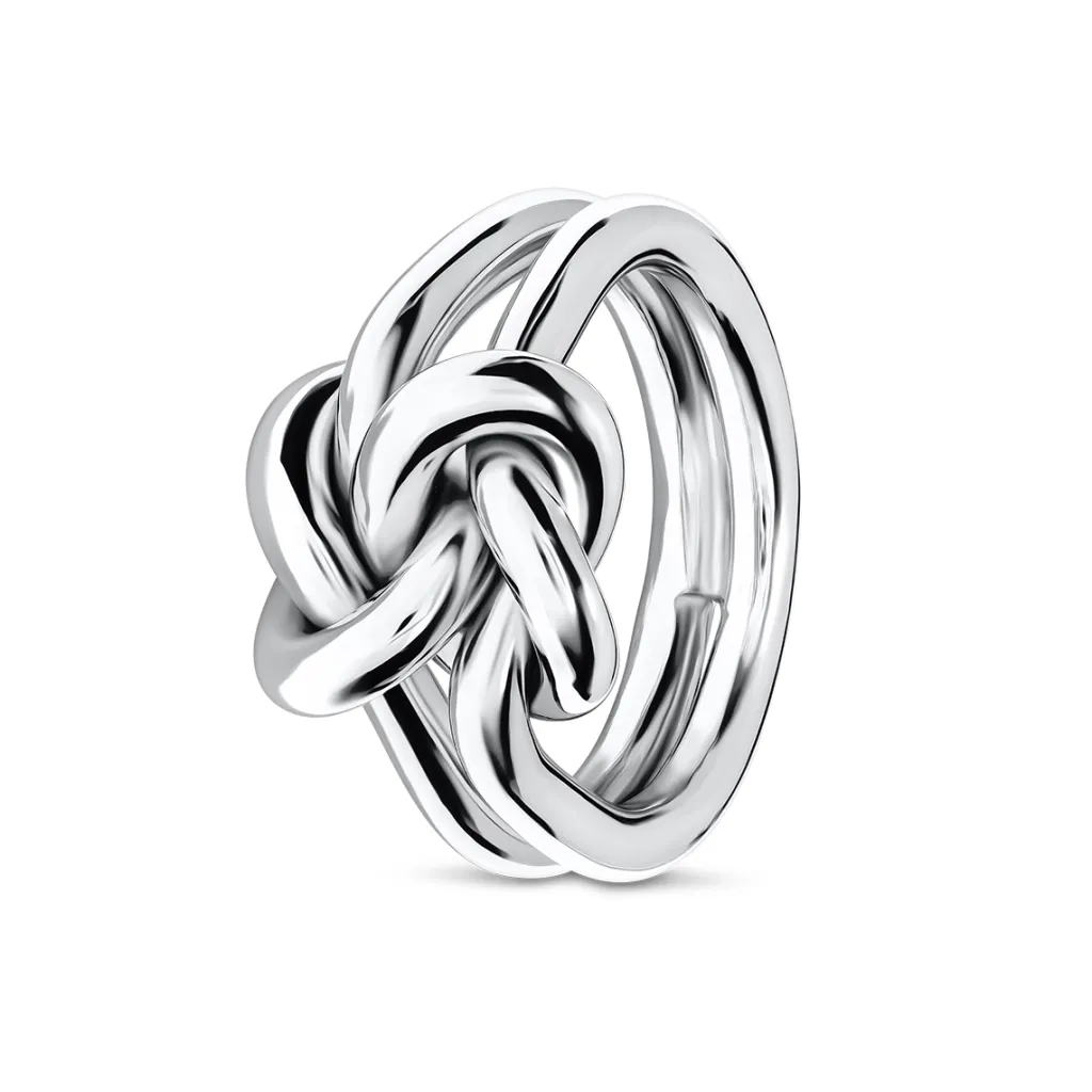 Discount Rhodinert sølv ring med knute Ringer