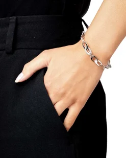 New Rhodinert sølvarmbånd med ovale lenker Armbånd
