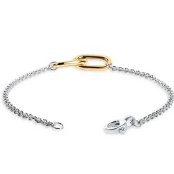 Fashion Rhodinert sølvarmbånd med to lenker i forgylt sølv Armbånd