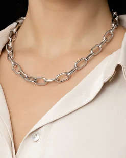 Fashion Rhodinert sølvkjede med lenker 44 cm Halssmykker