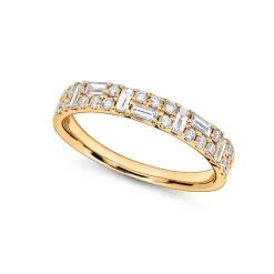 Best Ring i gult gull med brillianter og baguette diamanter 0,55 ct Ringer