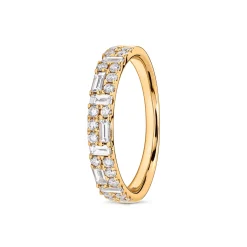 Best Ring i gult gull med brillianter og baguette diamanter 0,55 ct Ringer