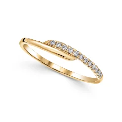 Sale Ring i gult gull med diamanter 0,08 ct Ringer