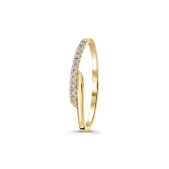 Sale Ring i gult gull med diamanter 0,08 ct Ringer