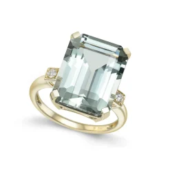 Sale Ring i gult gull med grønn ametyst 10,03 ct Ringer
