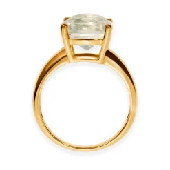 Best Ring i gult gull med grønn ametyst 4,40 ct Ringer