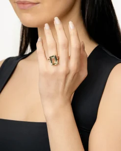 Sale Ring i gult gull med grønn ametyst 10,03 ct Ringer