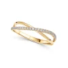 Online Ring i gult gull med kryssende bånd 0,16 ct Ringer