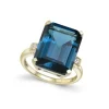 Hot Ring i gult gull med London Blå Topas 13 ct Ringer