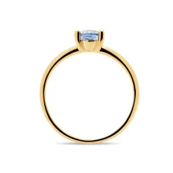 Best Ring i gult gull med London Blå topas Ringer