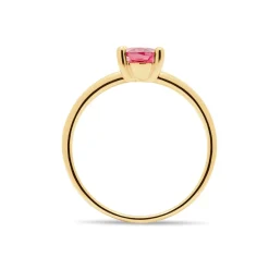 Hot Ring i gult gull med rosa rhodolitt Ringer