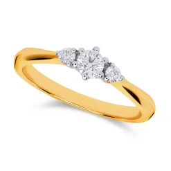 Fashion Ring i gult og hvitt gull med diamanter 0,28 ct Ringer