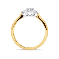 Fashion Ring i gult og hvitt gull med diamanter 0,28 ct Ringer